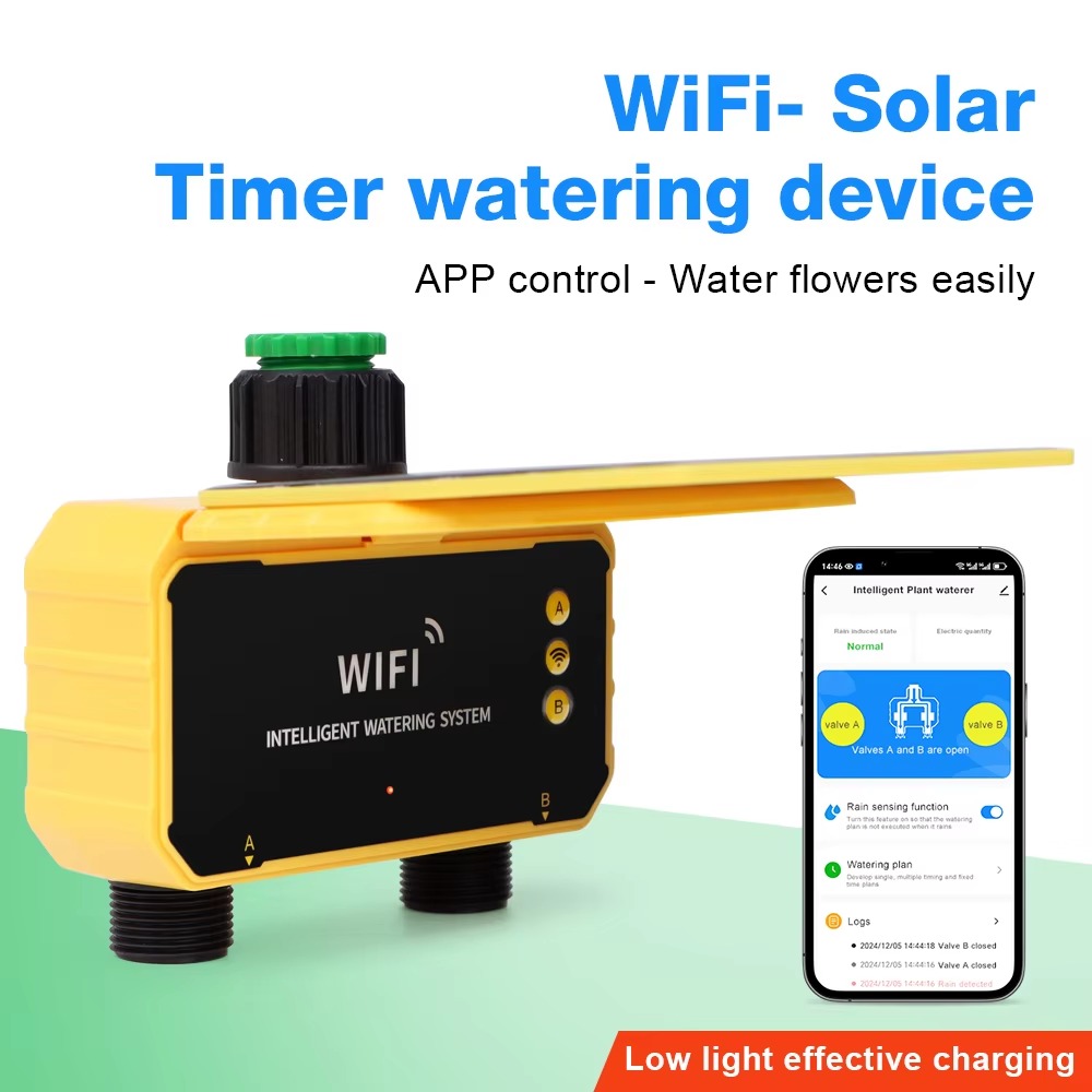 Smart Garden Hose Timer - 1/2 Outlets WIFI Solar Irrigation Timing