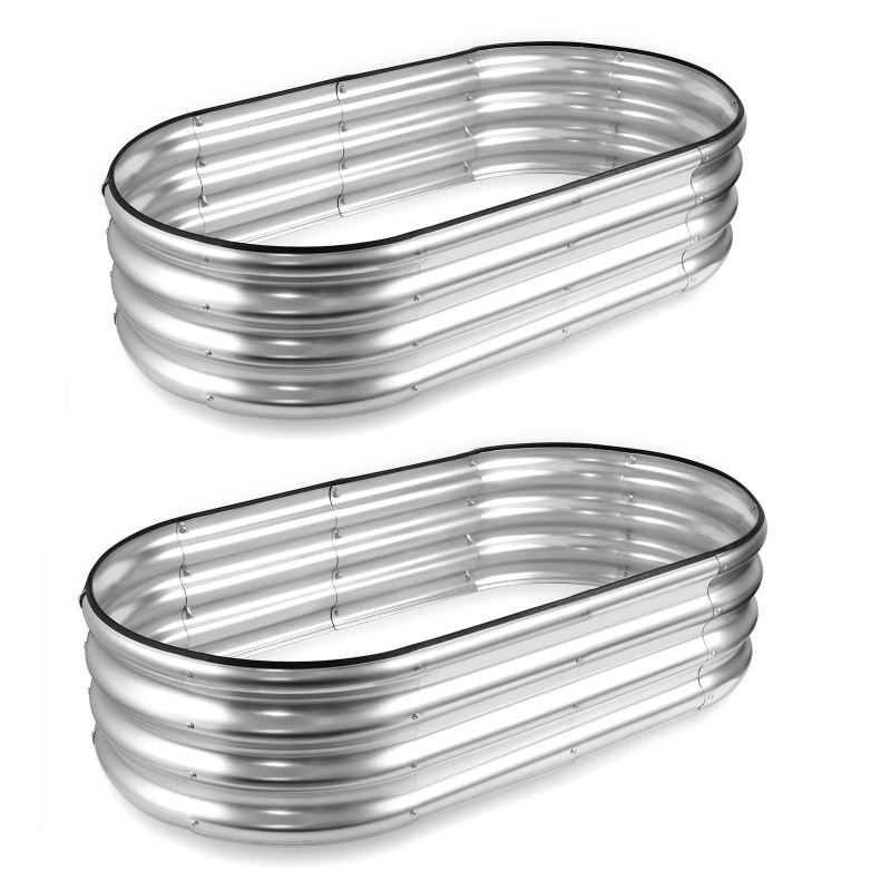 1PCS Oval-shaped Galvanized St - Smart Garden Storage 评论和价格