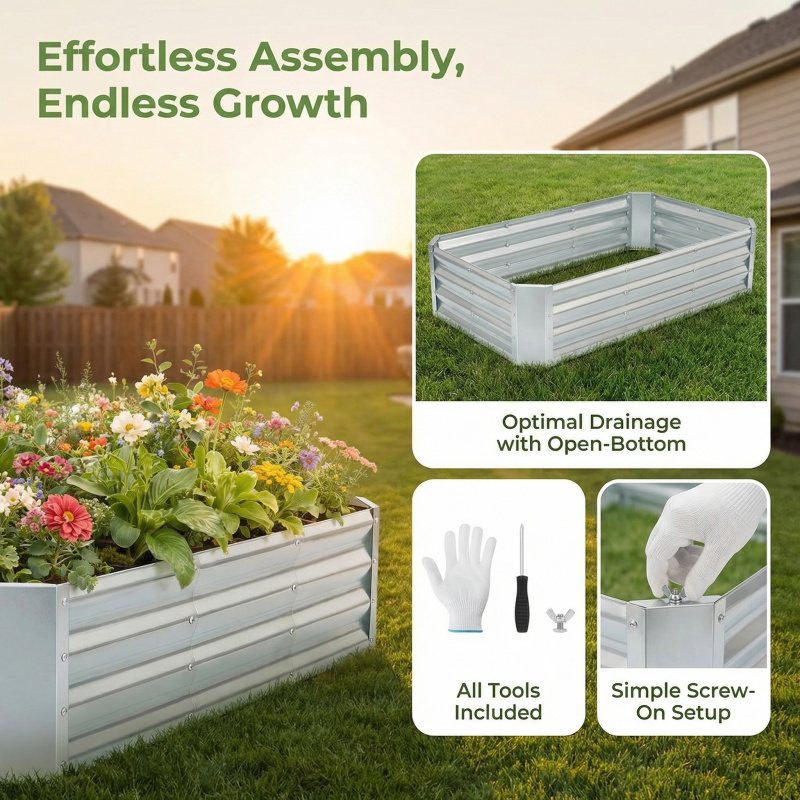 Large Bottomless Galvanized Ga - Smart Garden Storage 评论和价格