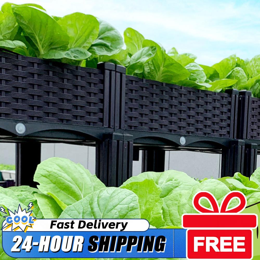 Plastic Raised Planter Box wit - Smart Garden Storage 评论和价格