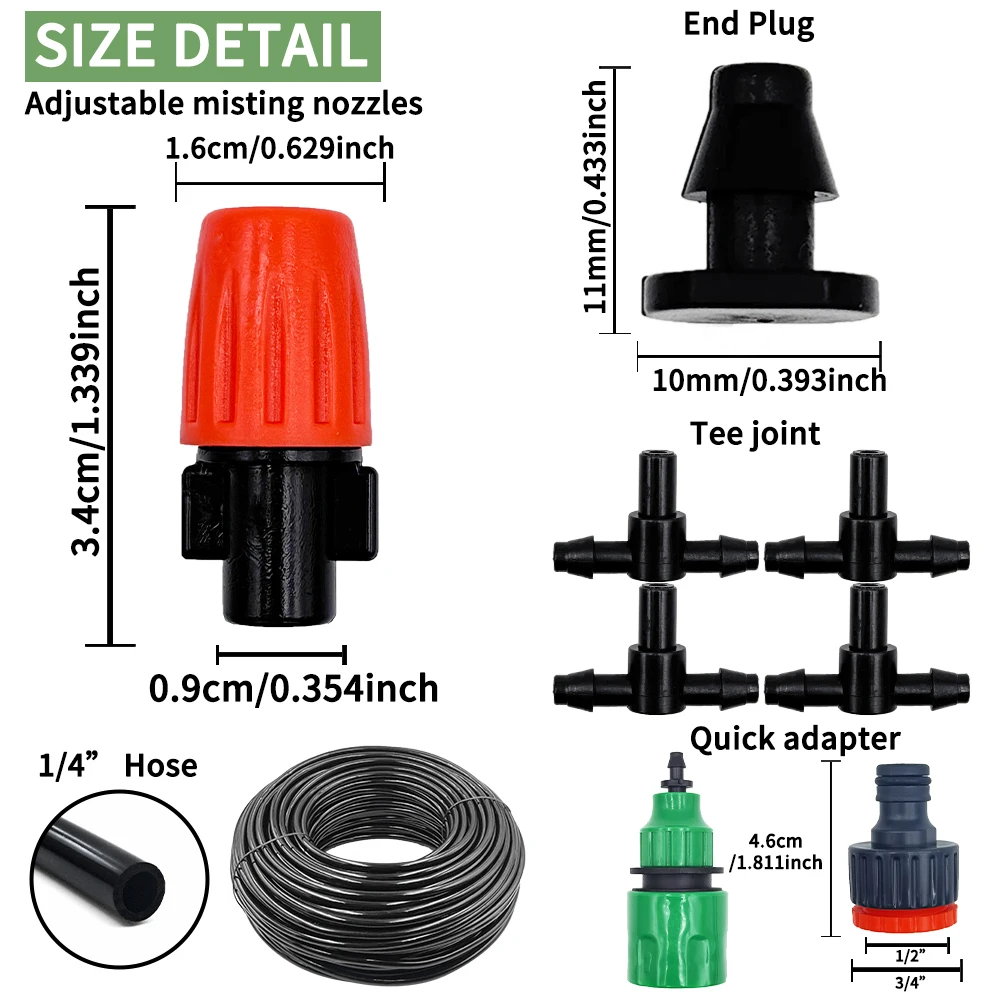 Fog Nozzles Irrigation Kit 5M- - Smart Garden Hose Timer 评论和价格