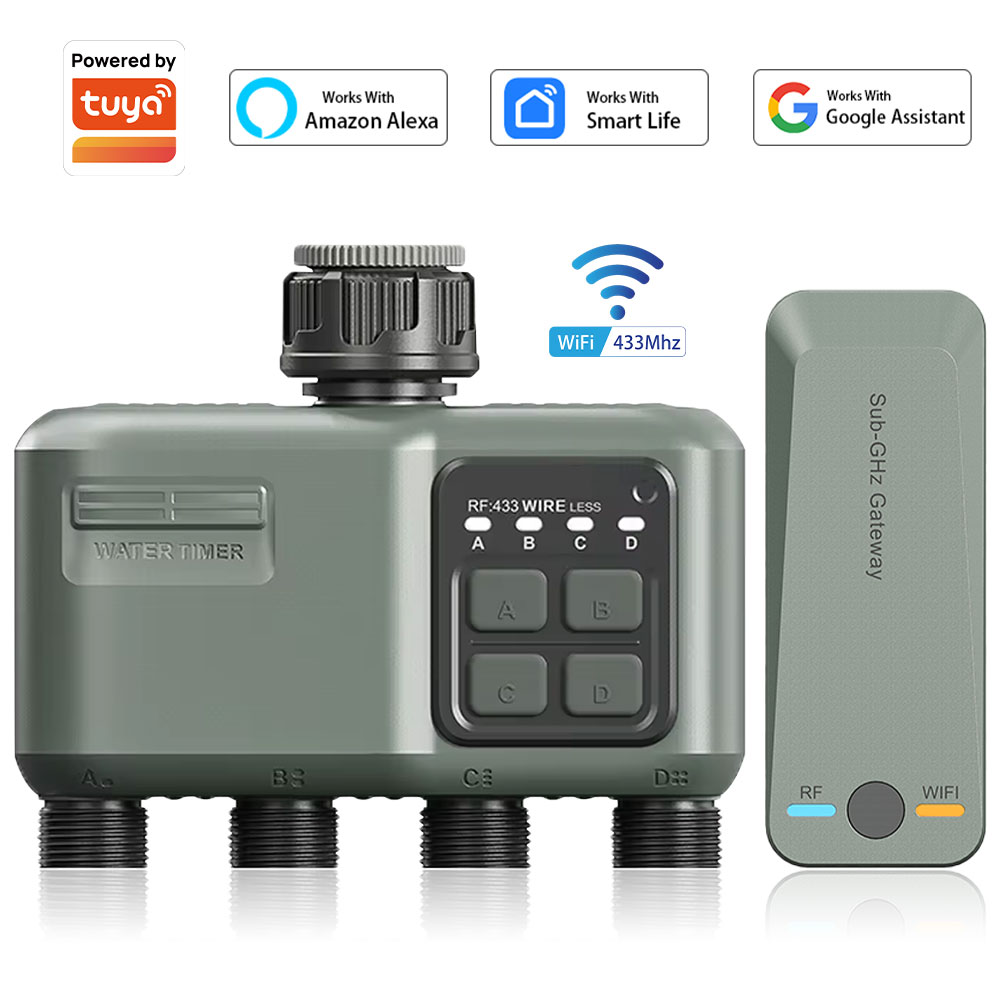 4 Outlet Programmable Water Ti - Smart Garden Hose Timer 评论和价格