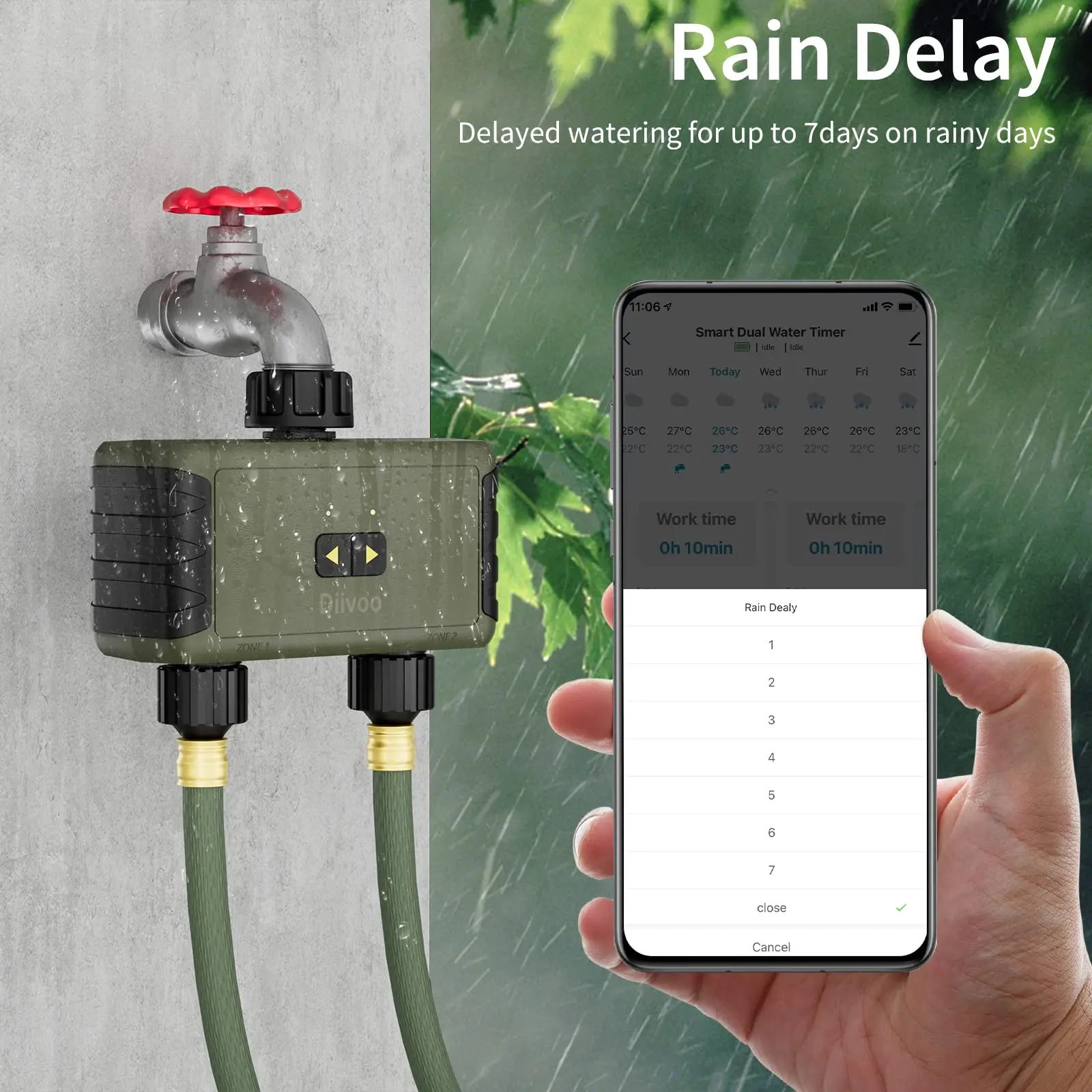 Diivoo Timed Sprinkler for Blu - Smart Garden Hose Timer 评论和价格