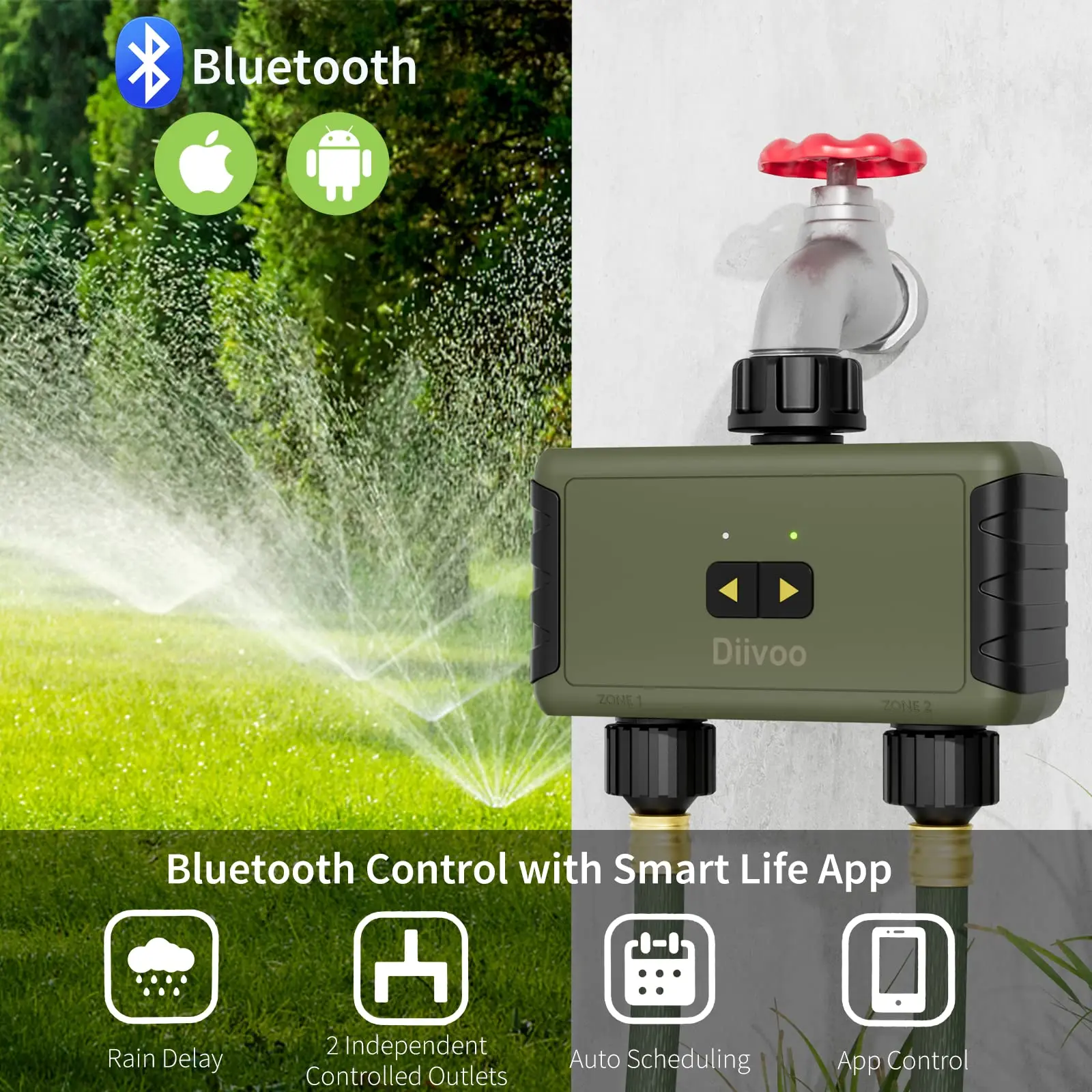 Diivoo Timed Sprinkler for Blu - Smart Garden Hose Timer 评论和价格