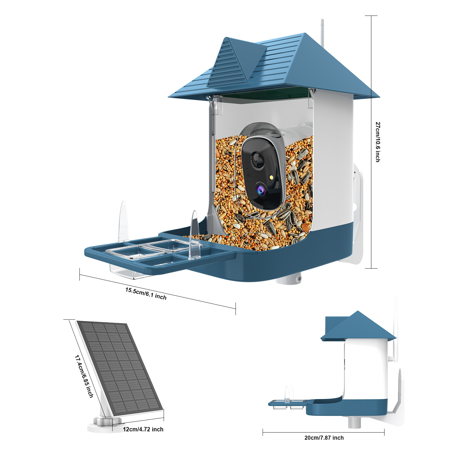 Solar Powered Bird Feeder, AI  - Smart Garden Ai 评论和价格
